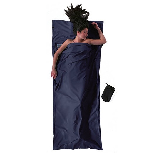 16274-ft37 Cocoon Spalna Rjuha Travelsheet Bombažna Flanela - Temno modra - slika 1