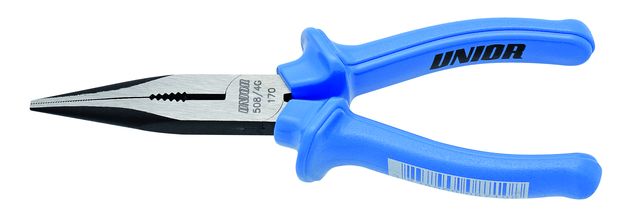 17561-31140-uniorlongnoseplierswithsidecutterandpipegripstraight508-4g170 UNIOR Klešče telefonske, ravne - 170 - slika 1
