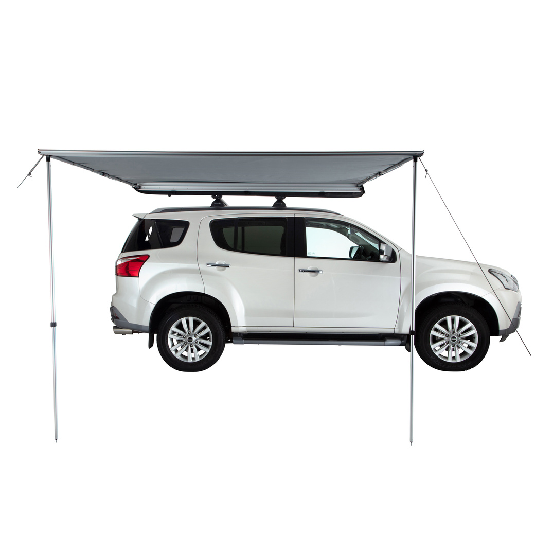 webuse-jpg-slimshadyss8withclampkit1 Yakima Strešna Tenda SlimShady Awning 2m x 2m - Črna - slika 1